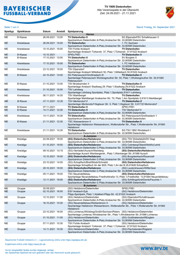TV 1909 Dietenhofen Alle Vereinsspiele in Der Übersicht Zeit: 24.09.2021 - 21.11.2021