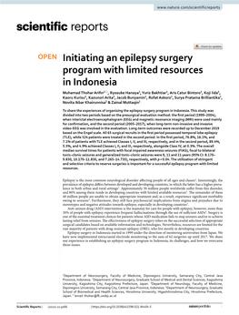 Initiating an Epilepsy Surgery Program with Limited Resources in Indonesia