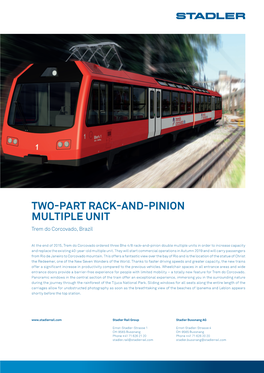 Two-Part Rack-And-Pinion Multiple Unit Trem Do Corcovado, Brazil