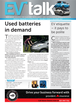Used Batteries in Demand Model Evs Might Take Some Pressure Off, Especially If Battery Costs Drop, He Continued from Page 1 Worked on Power Projects Around the Says