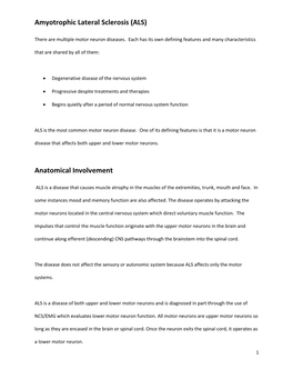 Amyotrophic Lateral Sclerosis (ALS)