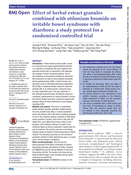 Effect of Herbal Extract Granules Combined with Otilonium Bromide on Irritable Bowel Syndrome with Diarrhoea: a Study Protocol for a Randomised Controlled Trial