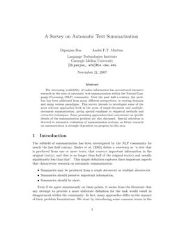 A Survey on Automatic Text Summarization