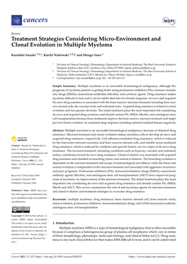 Treatment Strategies Considering Micro-Environment and Clonal Evolution in Multiple Myeloma