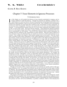 WM White Geochemistry Chapter 7: Trace Elements