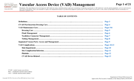 Vascular Access Device (VAD) Management