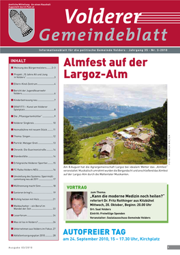Gemeindeblatt Informationsblatt Für Die Politische Gemeinde Volders · Jahrgang 35 · Nr