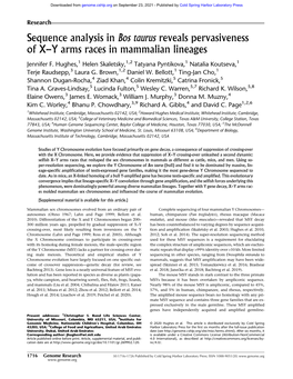 Sequence Analysis in Bos Taurus Reveals Pervasiveness of X–Y Arms Races in Mammalian Lineages