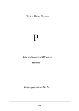 Szlachta Sieradzka XIX Wieku Herbarz Wersja Poprawiona 2017 R