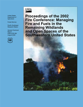 Managing Fire and Fuels in the Remaining Wildlands and Open Spaces of the Southwestern United States