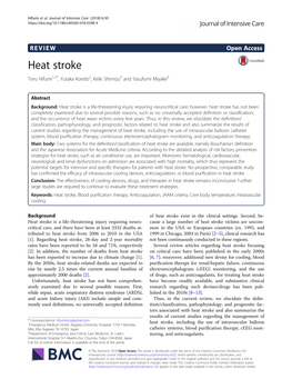 Heat Stroke Toru Hifumi1,5*, Yutaka Kondo2, Keiki Shimizu3 and Yasufumi Miyake4