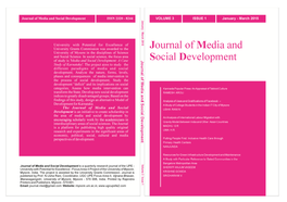 Journal of Media and Social Development