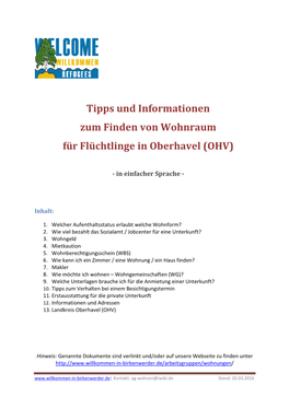 Tipps Zur Wohnraumsuche in OHV 160415-V2a