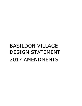 Basildon Village Design Statement 2017 Amendments