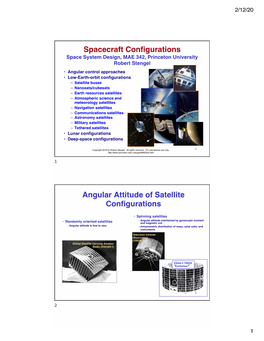 10. Spacecraft Configurations MAE 342 2016