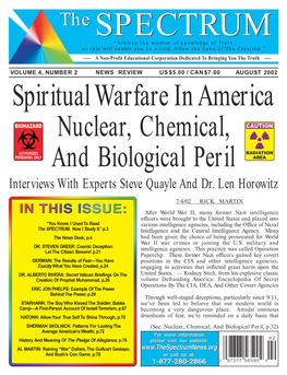 Spiritual Warfare in America BIOHAZARD Nuclear, Chemical, CAUTION