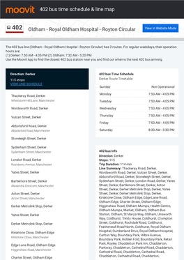 402 Bus Time Schedule & Line Route