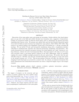 Modeling the Baryon Cycle in Low Mass Galaxy Encounters: the Case of NGC 4490 & NGC 4485 Sarah Pearson,1 George C