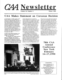 Winter 1989 CAA Newsletter