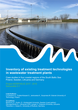 Inventory of Existing Treatment Technologies in Wastewater Treatment Plants