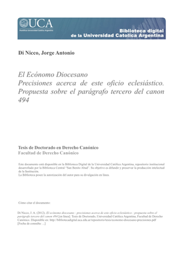 El Economo Diocesano