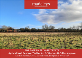 Particulars, Land at Muckley Cross