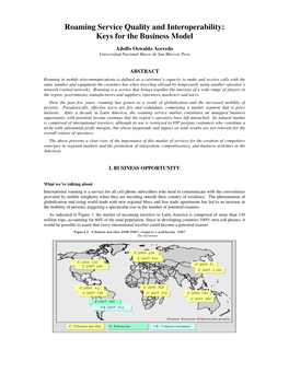 Roaming Service Quality and Interoperability: Keys for the Business Model