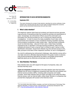 II. Data Retention: the Basics