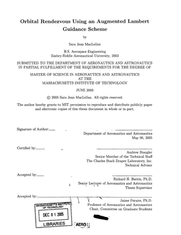 Orbital Rendezvous Using an Augmented Lambert Guidance Scheme By