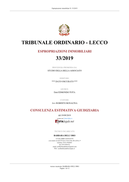 Tribunale Ordinario - Lecco