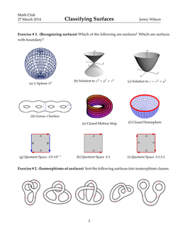 Classifying Surfaces Jenny Wilson