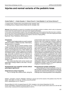 Injuries and Normal Variants of the Pediatric Knee