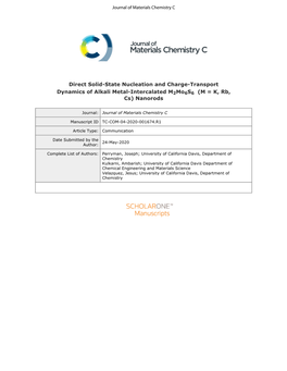 (M = K, Rb, Cs) Nanorods