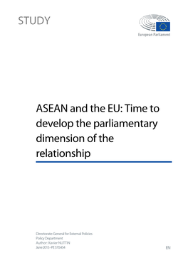 ASEAN and the EU: Time to Develop the Parliamentary Dimension of The