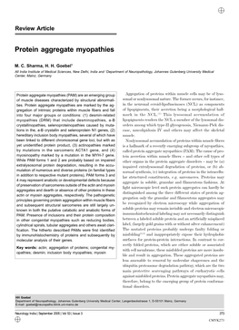 Protein Aggregate Myopathies