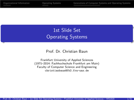 1St Slide Set Operating Systems