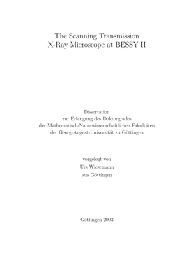 The Scanning Transmission X-Ray Microscope at BESSY II