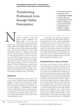 Transforming Professional Lives Through Online Participation