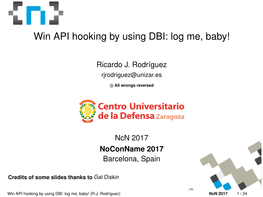 Win API Hooking by Using DBI: Log Me, Baby!