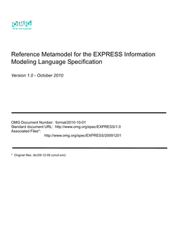 Reference Metamodel for the EXPRESS Information Modeling Language Specification