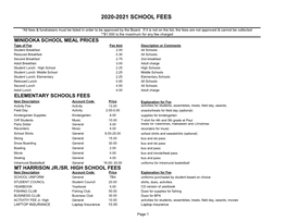 2020-2021 School Fees