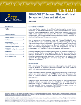 PRIMEQUEST Servers: Mission-Critical Servers for Linux and Windows