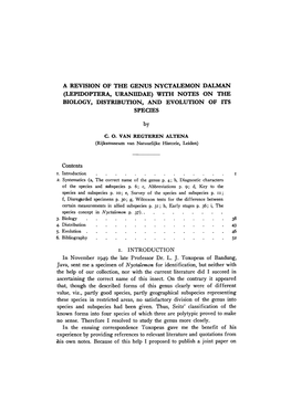 A Revision of the Genus Nyctalemon Dalman (Lepidoptera, Uraniidae) with Notes on the Biology, Distribution, and Evolution of Its Species