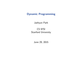 Dynamic Programming