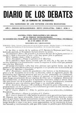 Diario De Los Debates De La Camara De Senadores