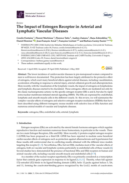 The Impact of Estrogen Receptor in Arterial and Lymphatic Vascular Diseases