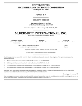 Mcdermott INTERNATIONAL, INC. (Exact Name of Registrant As Specified in Its Charter)