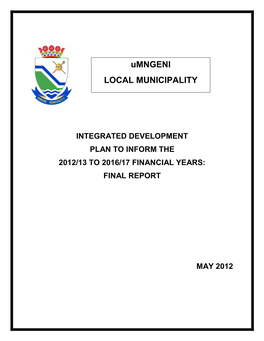 Umngeni LOCAL MUNICIPALITY