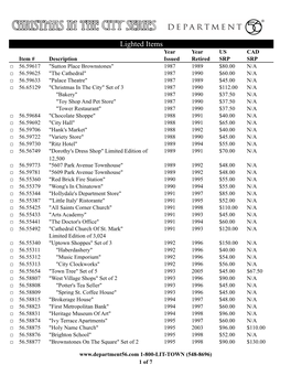 Lighted Items