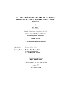 The British Periodical Press and the Discourse on Naval Reform, 1900-1910